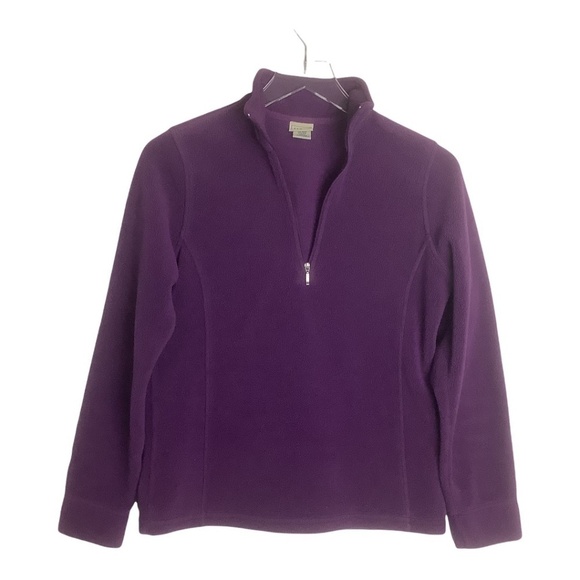 L.L.Bean Quarter Zip Purple Polartec Fleece Jacket XS - Picture 1 of 12